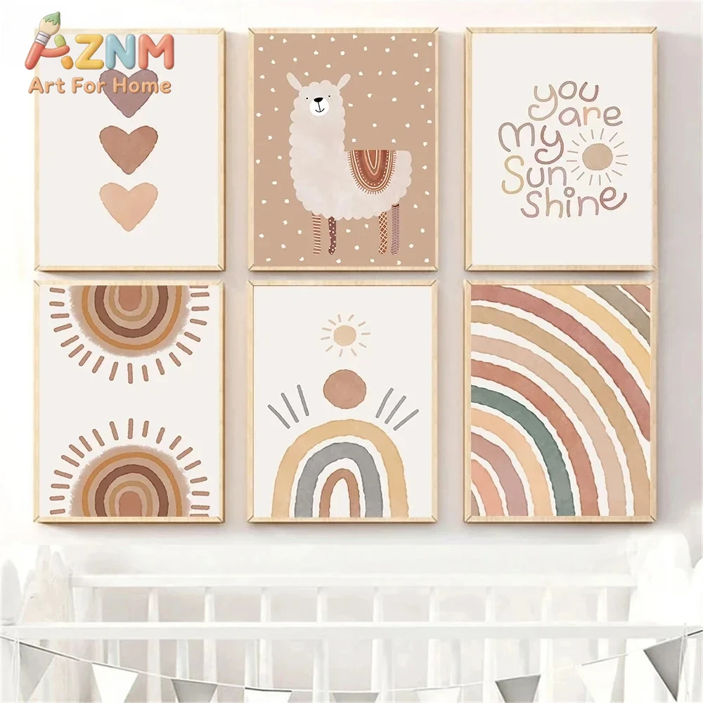 Baby Nursery You Are My Sunshine - AZNM Boho Neutral Baby Nursery Canvas