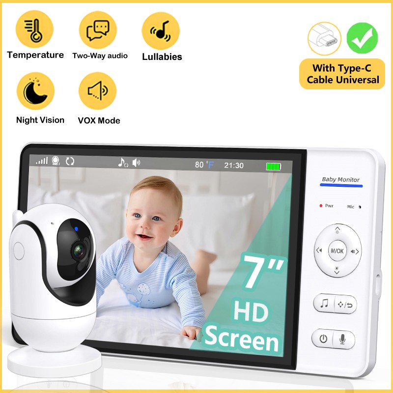 Wearable Baby Monitor - No WiFi 7 Inch Baby Monitor