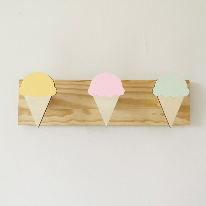 Baby Nursery Hooks - Girl Decorative Hooks Wooden Wall Coat