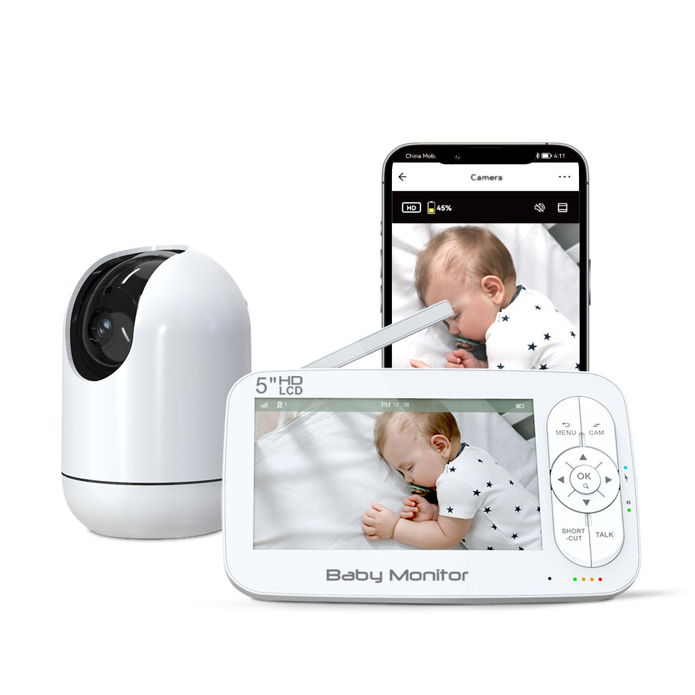 Wearable Baby Monitor - 5Inch 2MP 1080P APP Remote Control