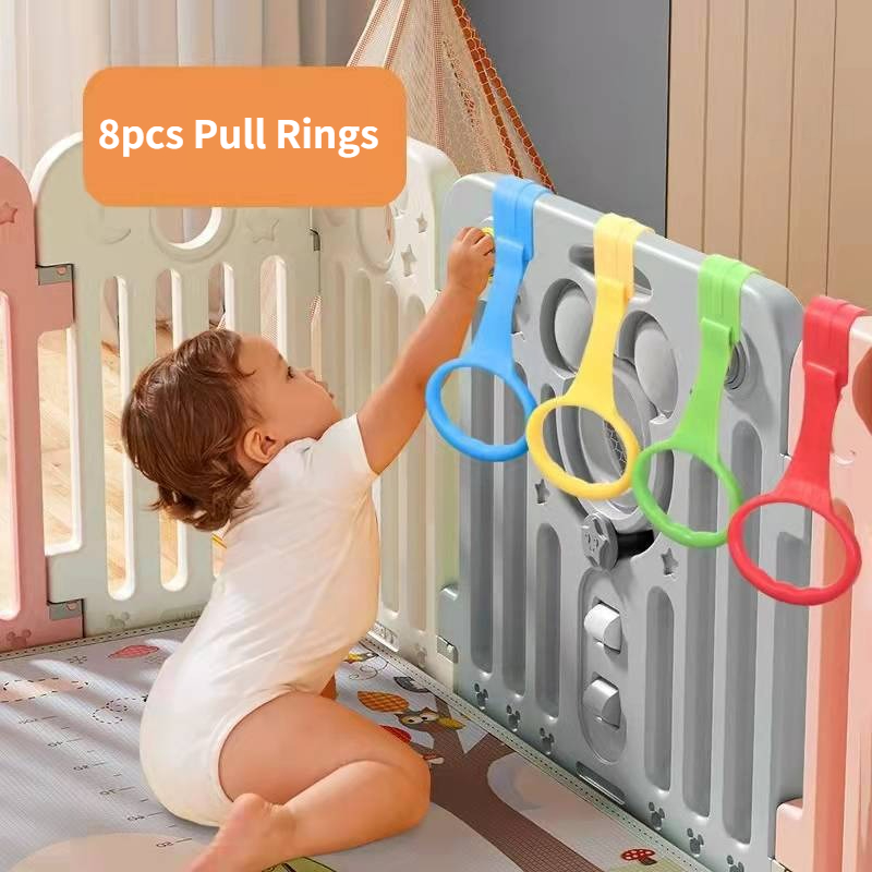 Baby Nursery Hooks - 8pcs Pull Rings for Playpen Baby