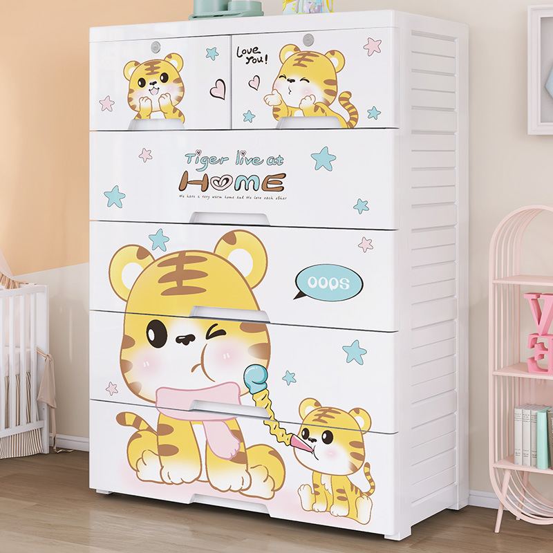 Baby Nursery Drawers - Thickened 5-Drawer Plastic Storage Cabinet |