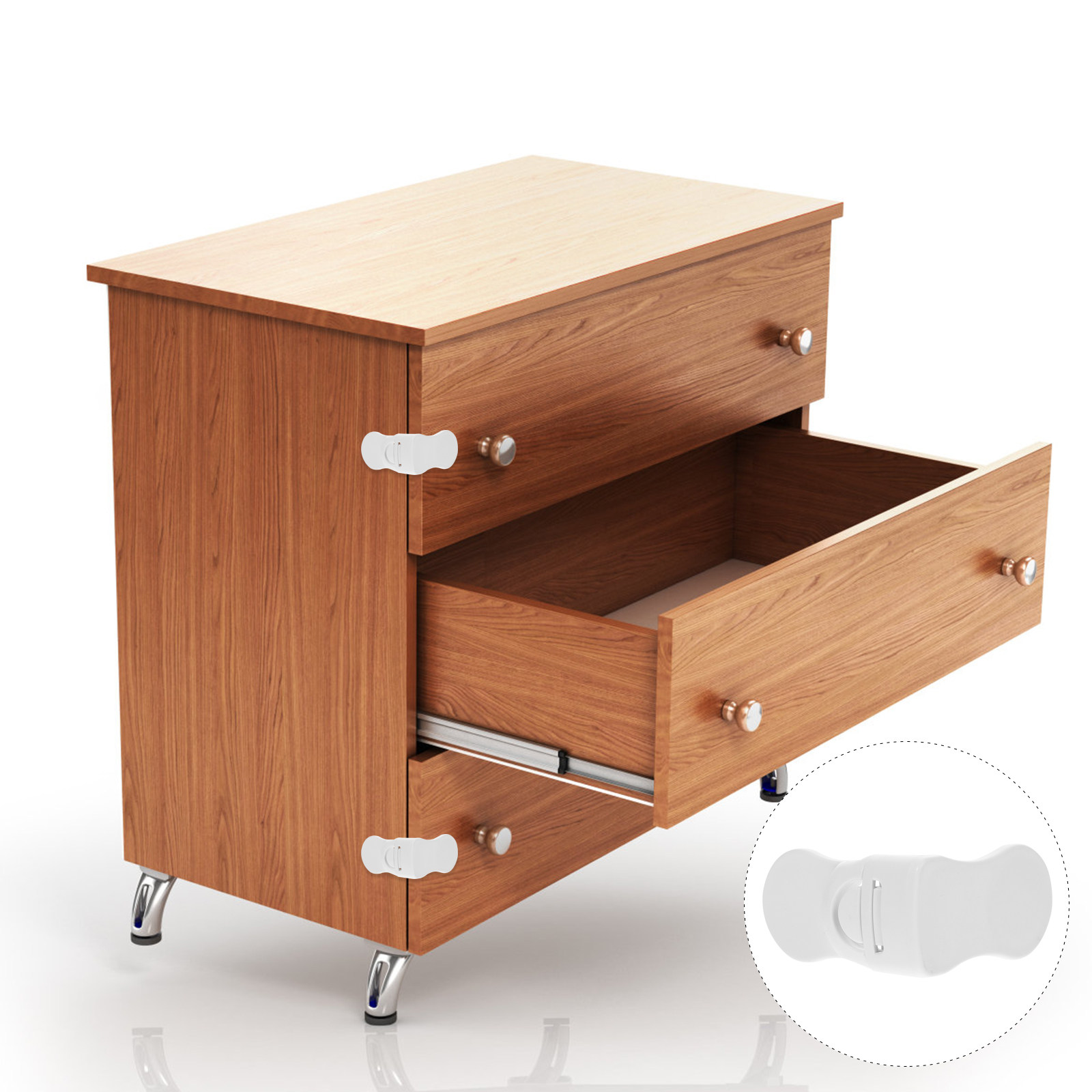 Baby Nursery Drawers - 6Pcs Baby Safety Locks Cabinet Drawer