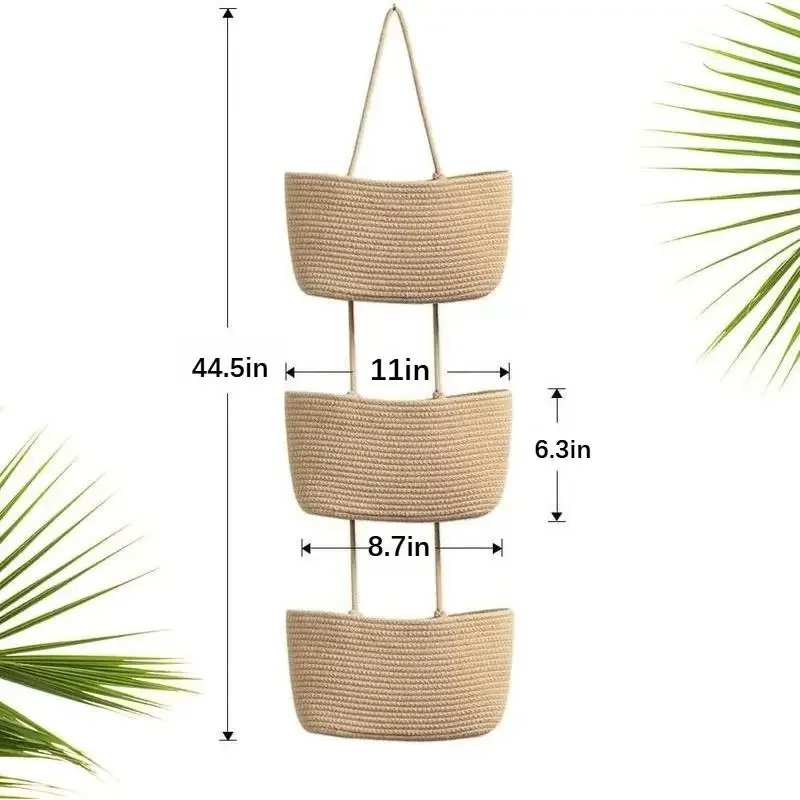 3-Tier Woven Cotton Hanging St - Baby Nursery Hooks 评论和价格