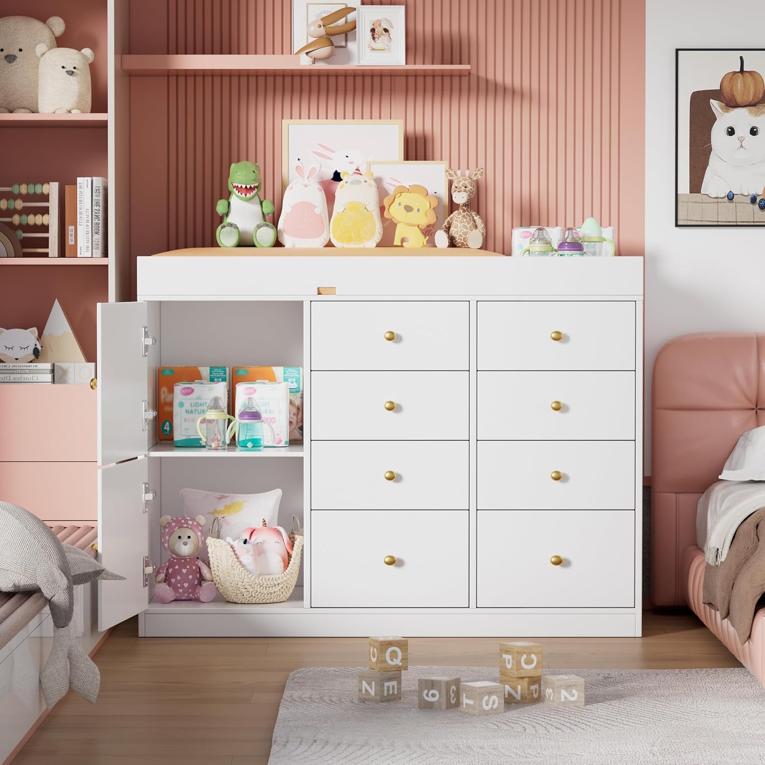 Changing Table Dresser, Baby C - Baby Nursery Drawers 评论和价格