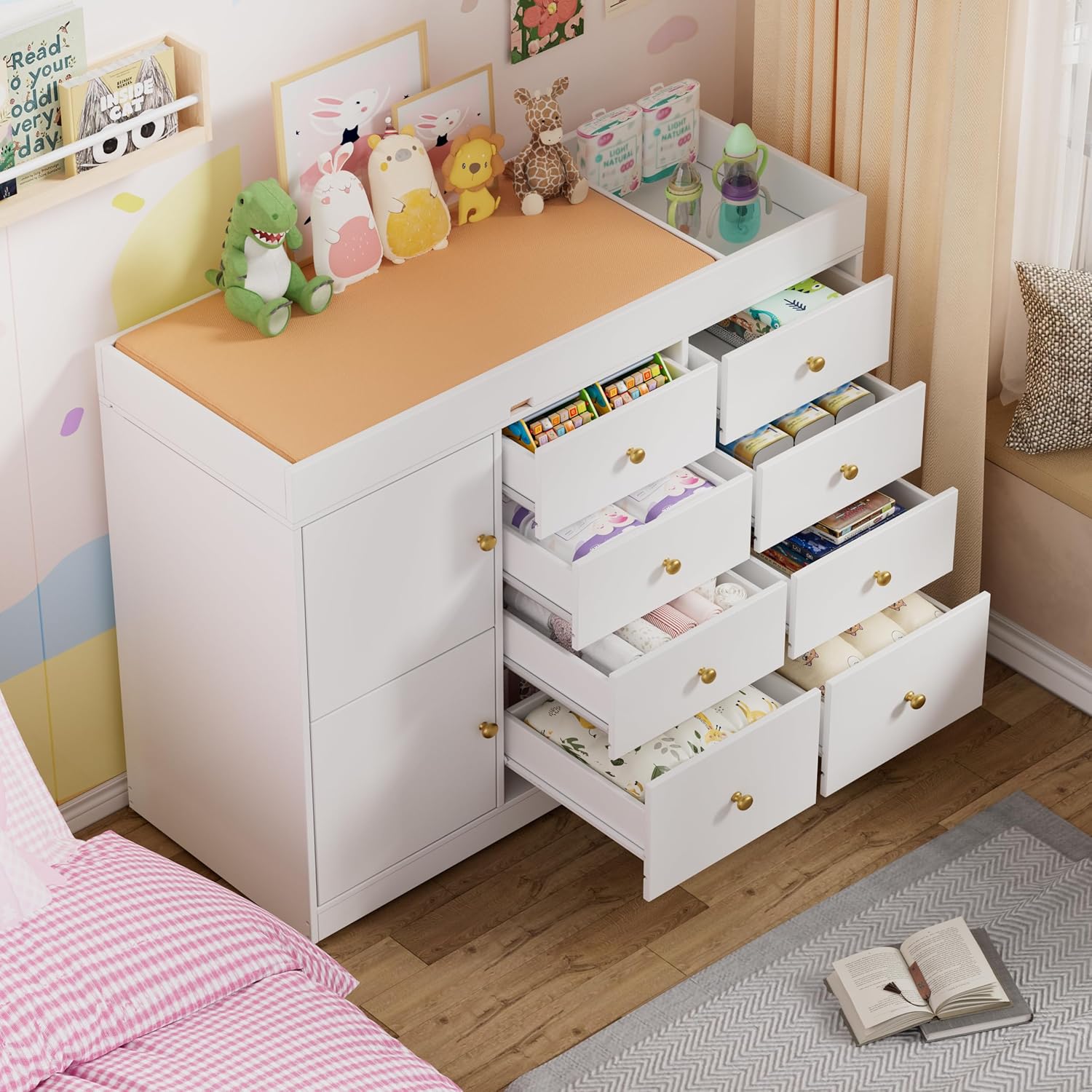 Changing Table Dresser, Baby C - Baby Nursery Drawers 评论和价格