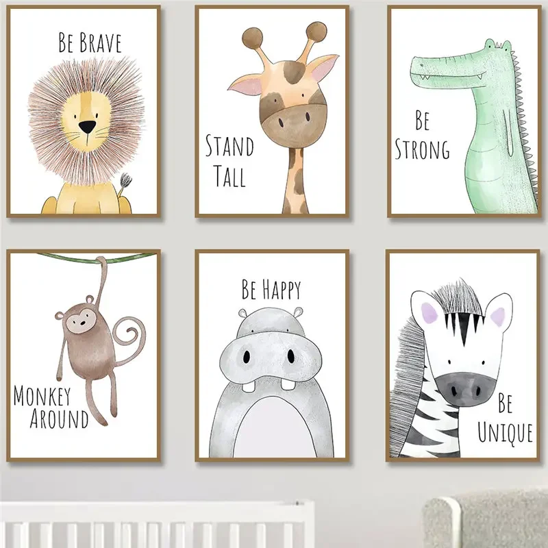 Nursery Wall Art Cute Cartoon  - Baby Nursery Giraffe 评论和价格