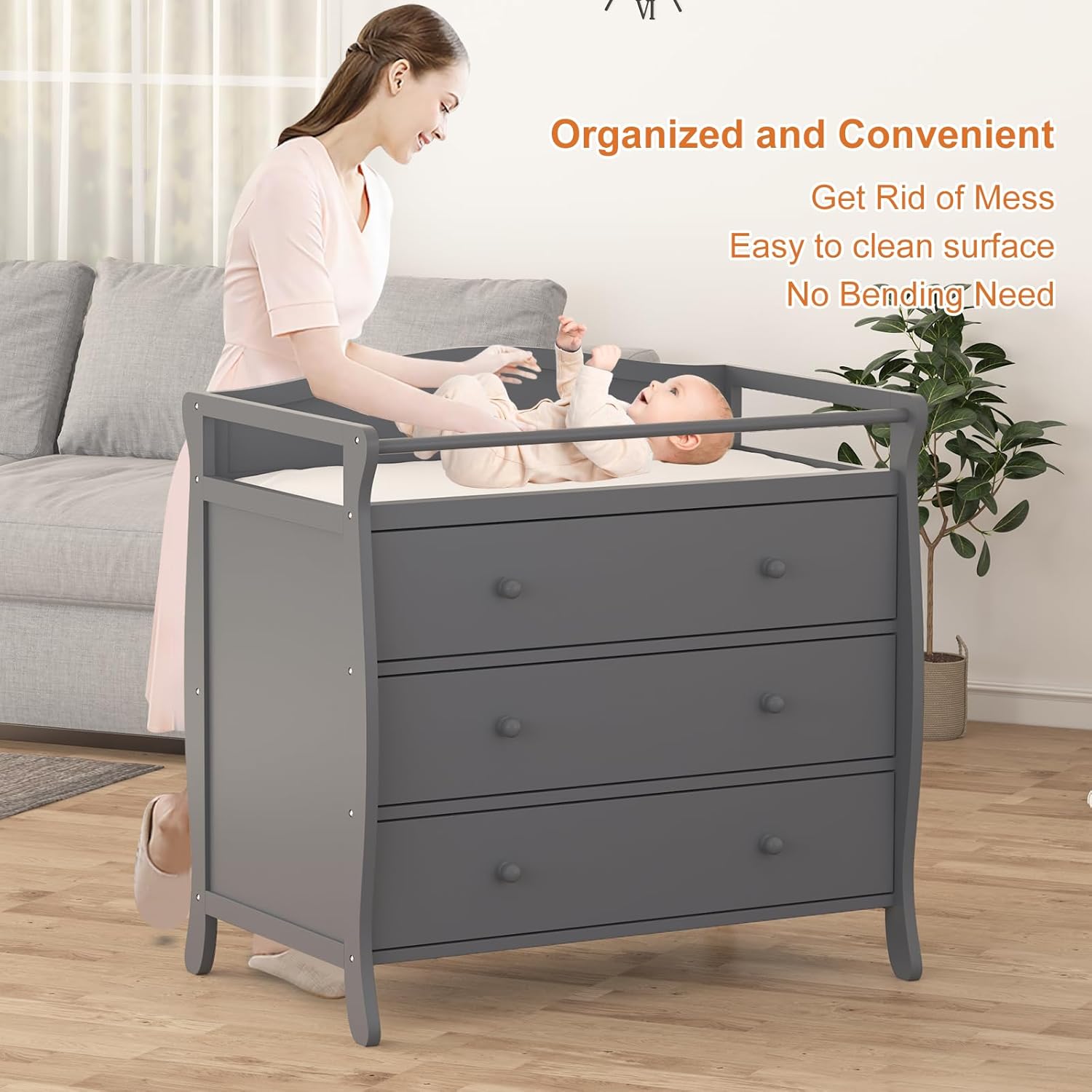 3 Drawers Baby Changing Table  - Baby Nursery Drawers 评论和价格