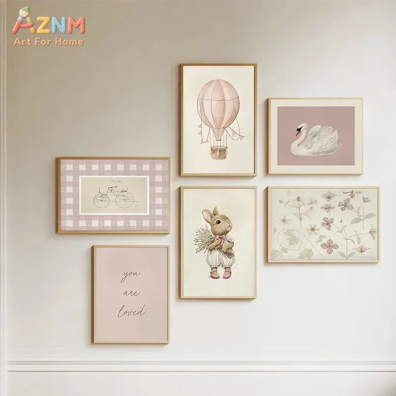 AZNM Boho Bunny Hot Air Balloo - Baby Nursery Vintage Decor 评论和价格