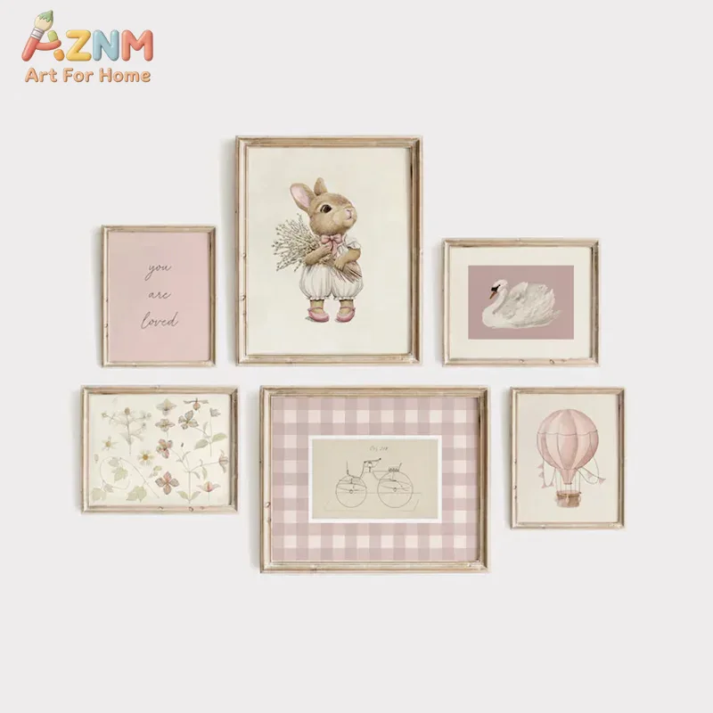 AZNM Boho Bunny Hot Air Balloo - Baby Nursery Vintage Decor 评论和价格