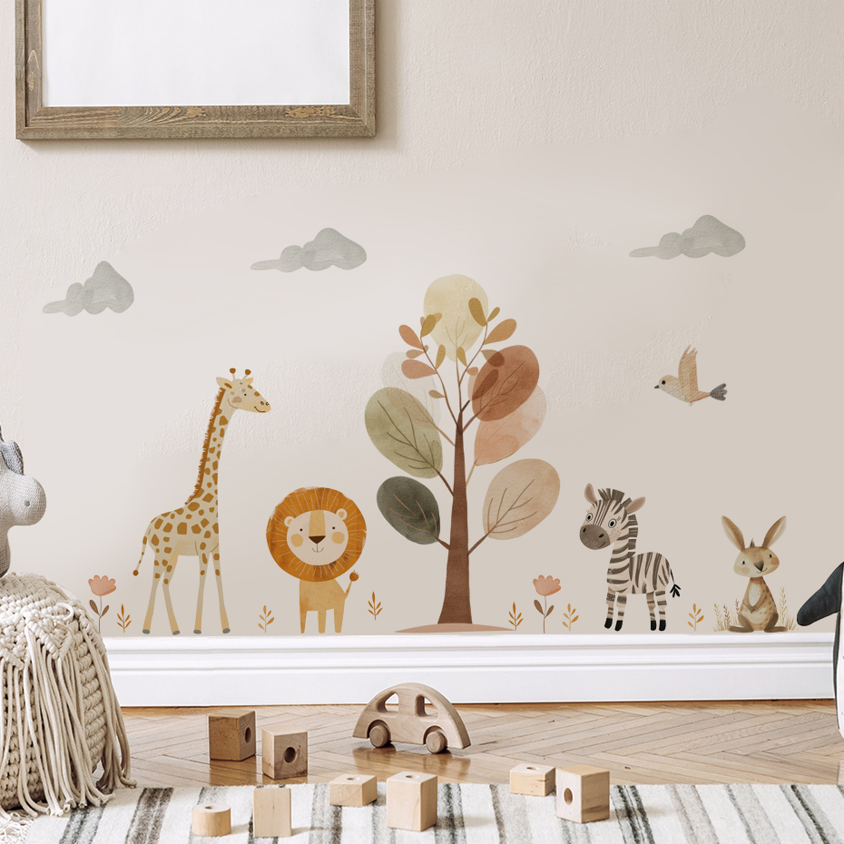 Cartoon Cute Lion Giraffe Zebr - Baby Nursery Giraffe 评论和价格