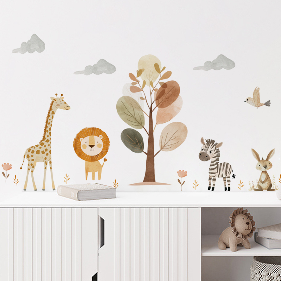 Cartoon Cute Lion Giraffe Zebr - Baby Nursery Giraffe 评论和价格