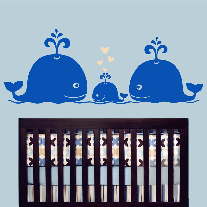 New Cute Whale Hearts Family W - Baby Nursery Vintage Decor 评论和价格