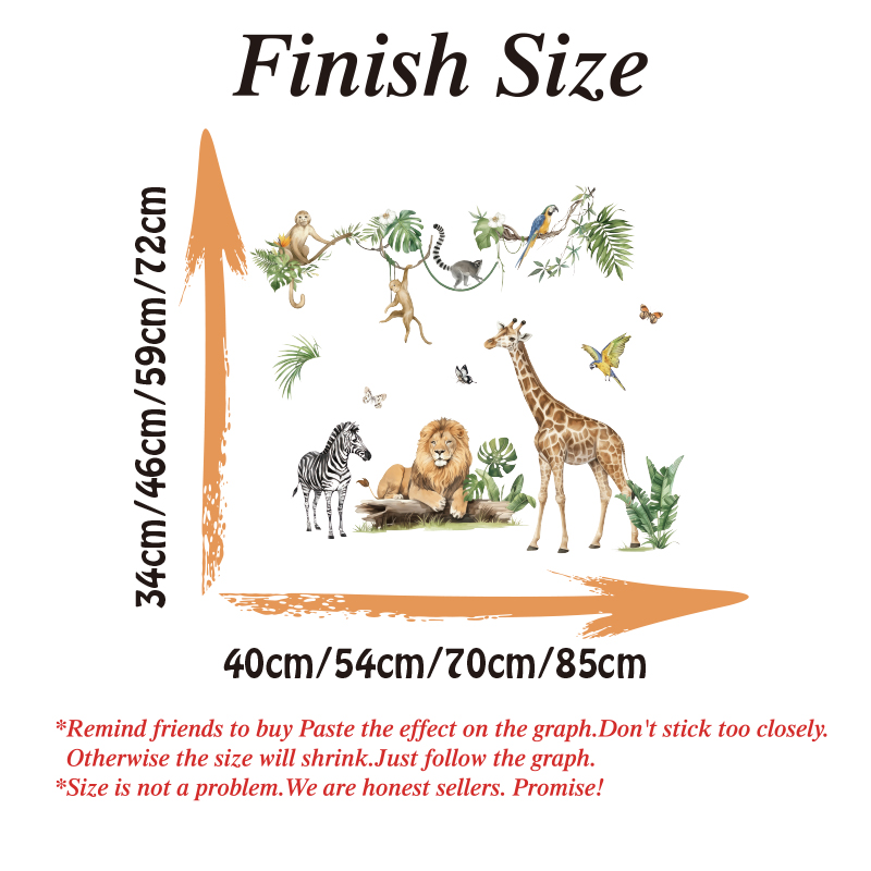 Large Jungle Animal Tropical L - Baby Nursery Giraffe 评论和价格