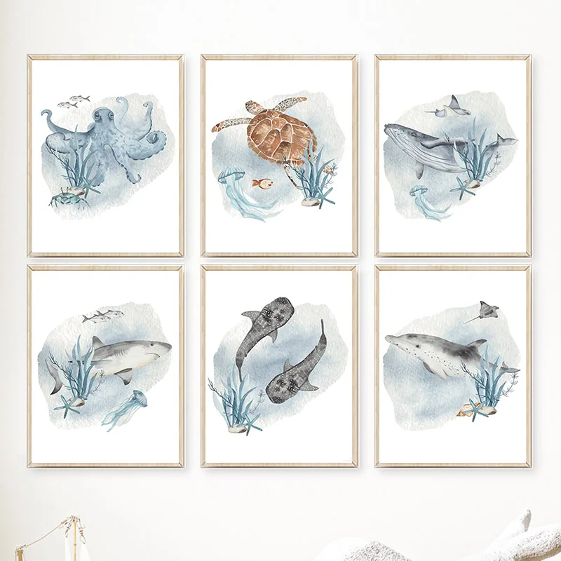 Posters And Prints Whale Fish  - Baby Nursery Images 评论和价格