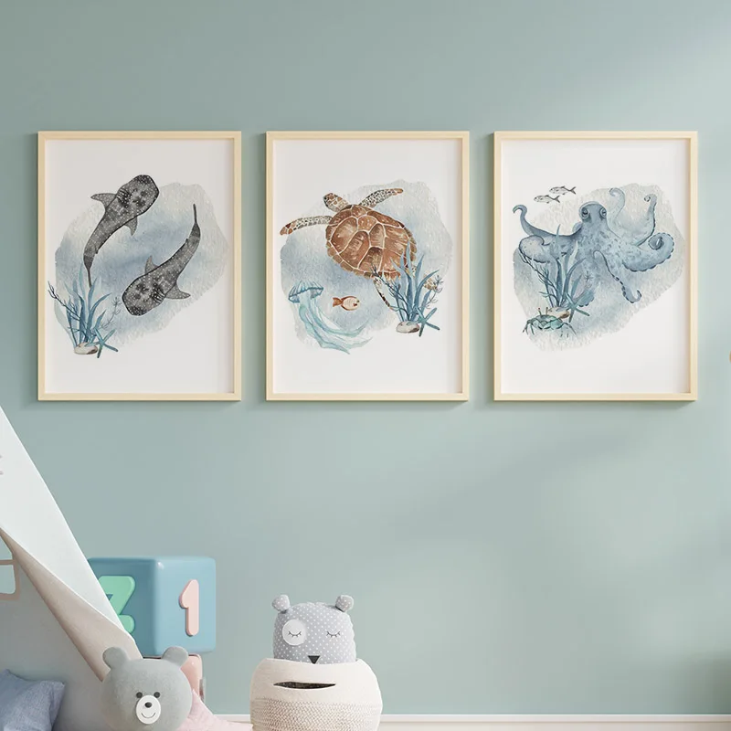 Posters And Prints Whale Fish  - Baby Nursery Images 评论和价格