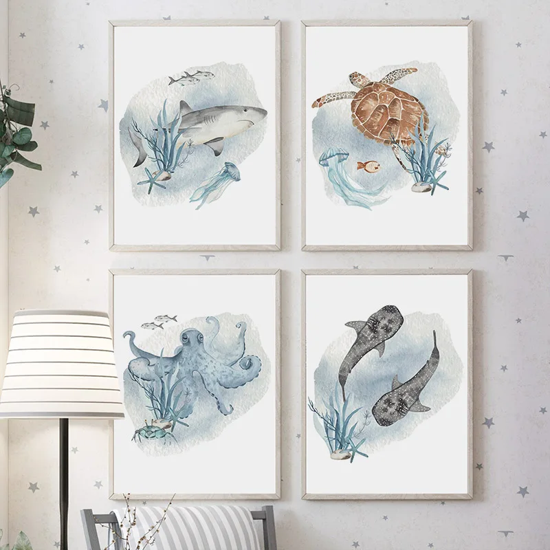 Posters And Prints Whale Fish  - Baby Nursery Images 评论和价格
