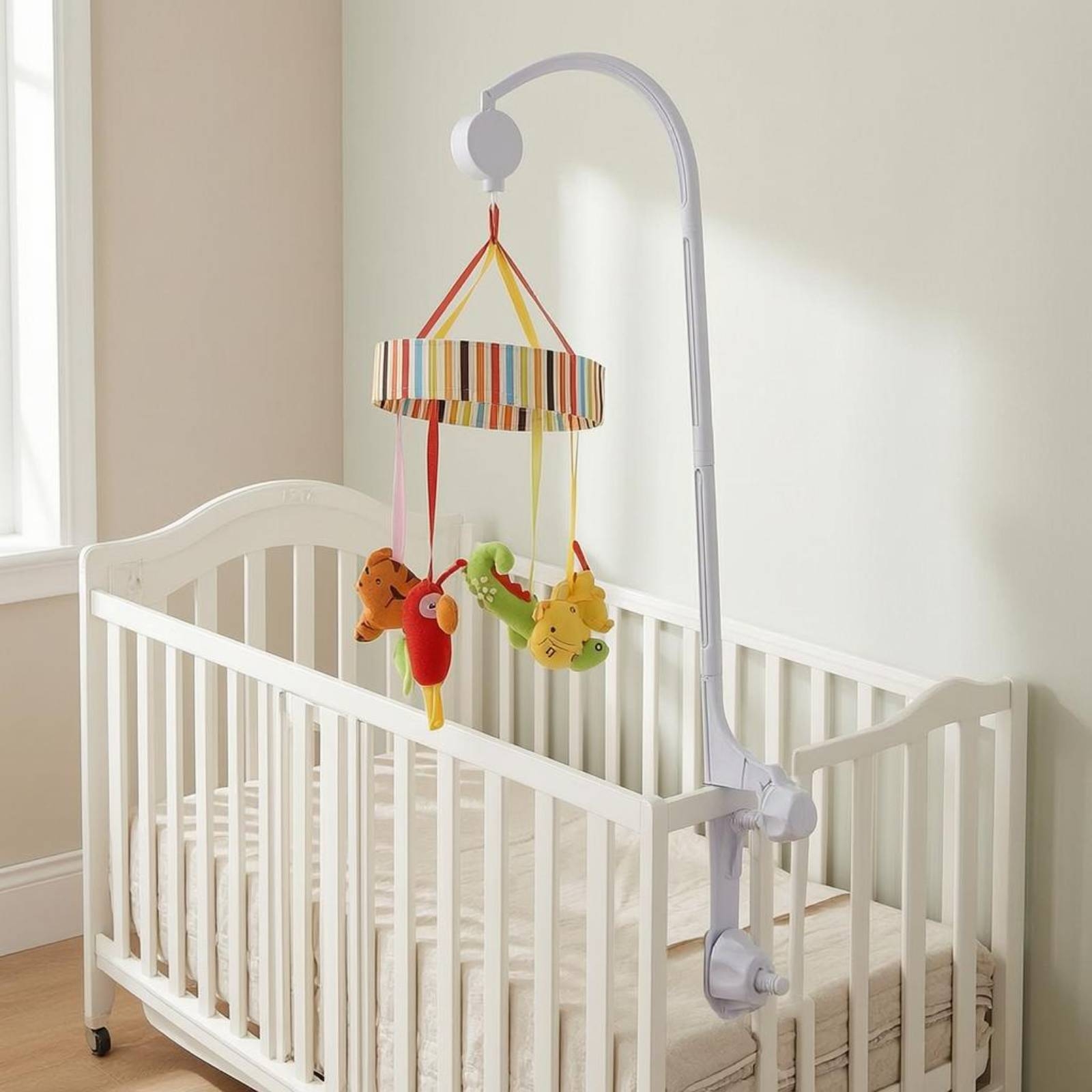 Baby Crib Mobile Stand White C - Baby Nursery Crib 评论和价格