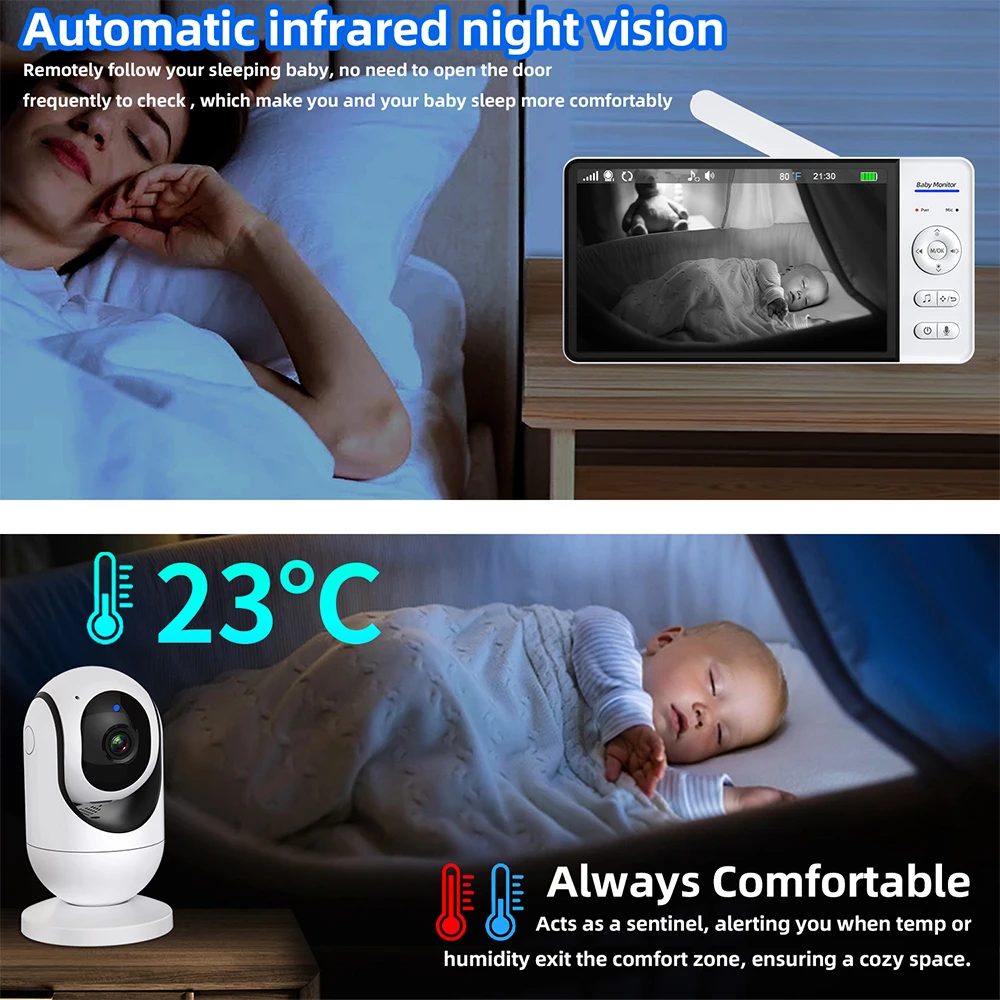No WiFi 7 Inch Baby Monitor 2- - Wearable Baby Monitor 评论和价格