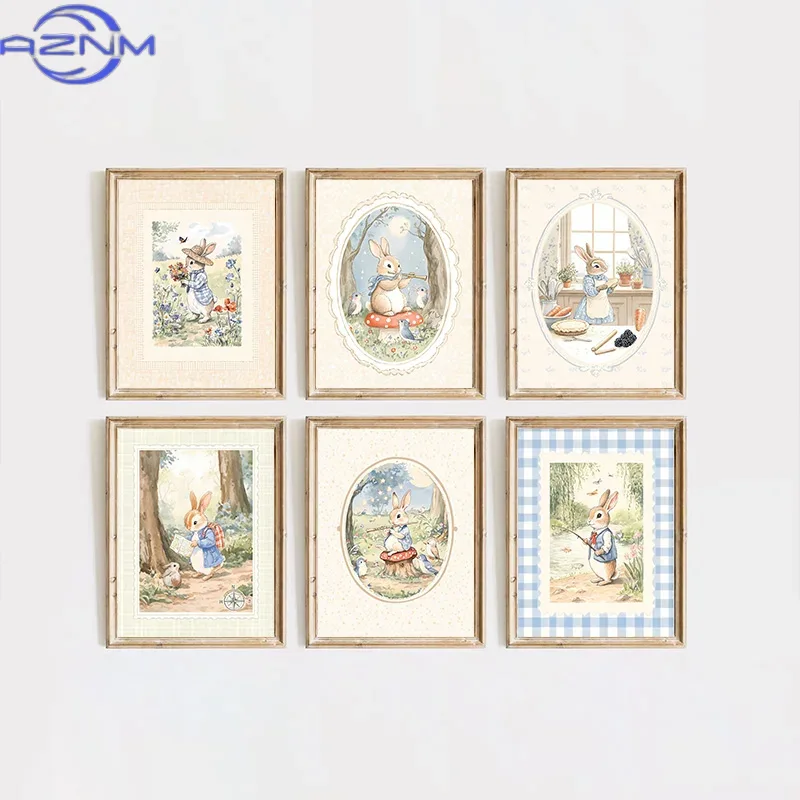 AZNM Vintage Boho Blue Plaid R - Baby Nursery Vintage Decor 评论和价格