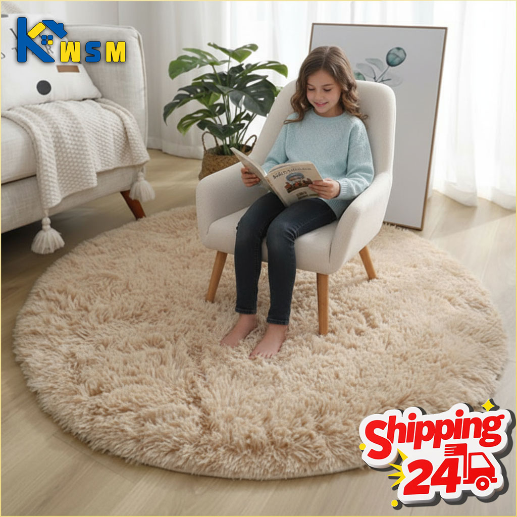 Super Soft Fluffy Round Rug Pl - Baby Nursery Game 评论和价格