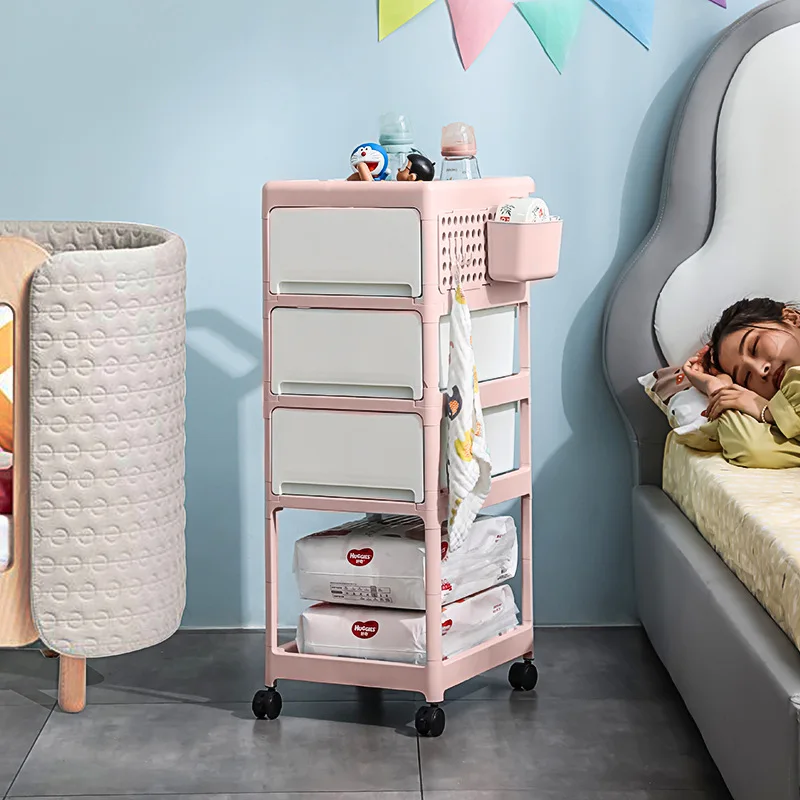 Cream Mobile Storage Cart,Mult - Baby Nursery Drawers 评论和价格