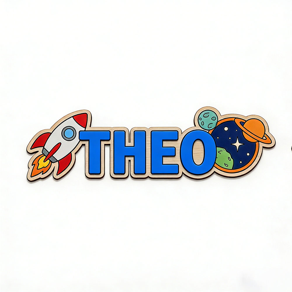 Personalized Space Rocket Name - Baby Nursery Usa 评论和价格