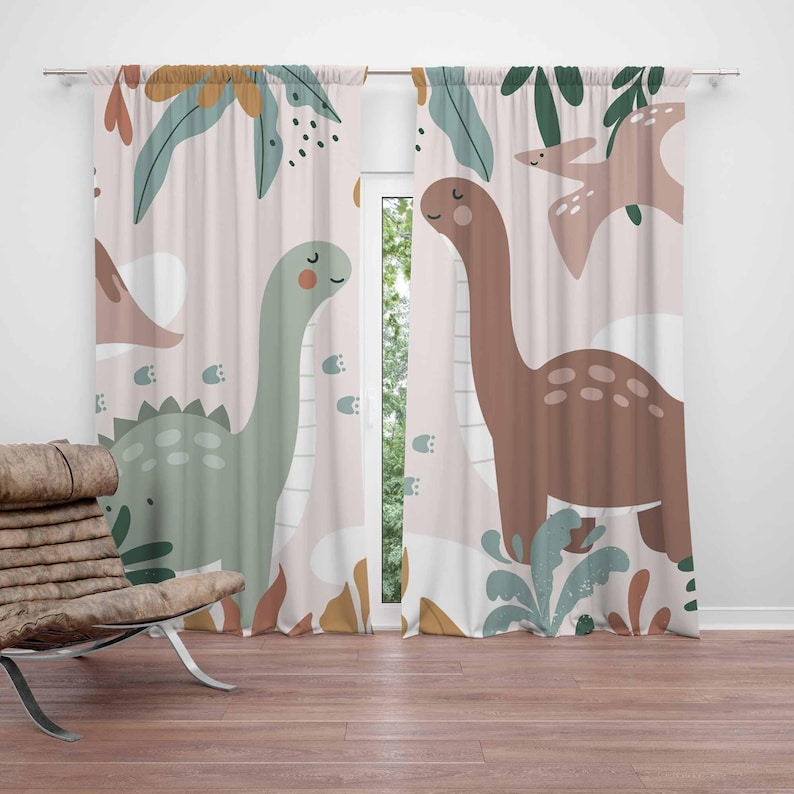 Dinosaur Nursery Curtains Dino - Baby Nursery Curtains 评论和价格
