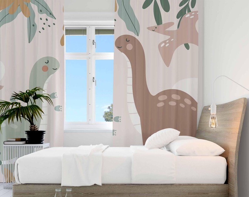 Dinosaur Nursery Curtains Dino - Baby Nursery Curtains 评论和价格