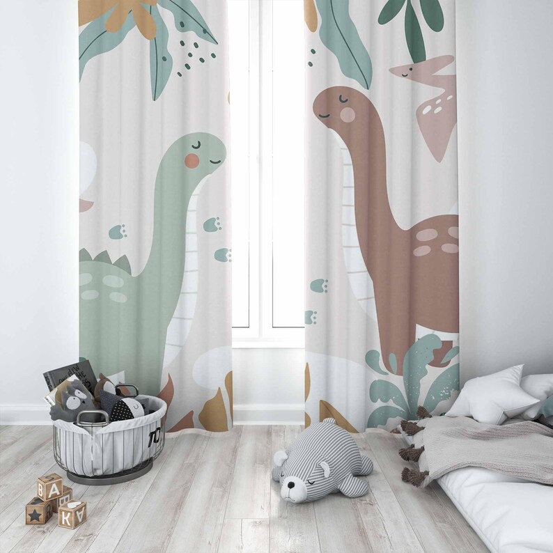 Dinosaur Nursery Curtains Dino - Baby Nursery Curtains 评论和价格