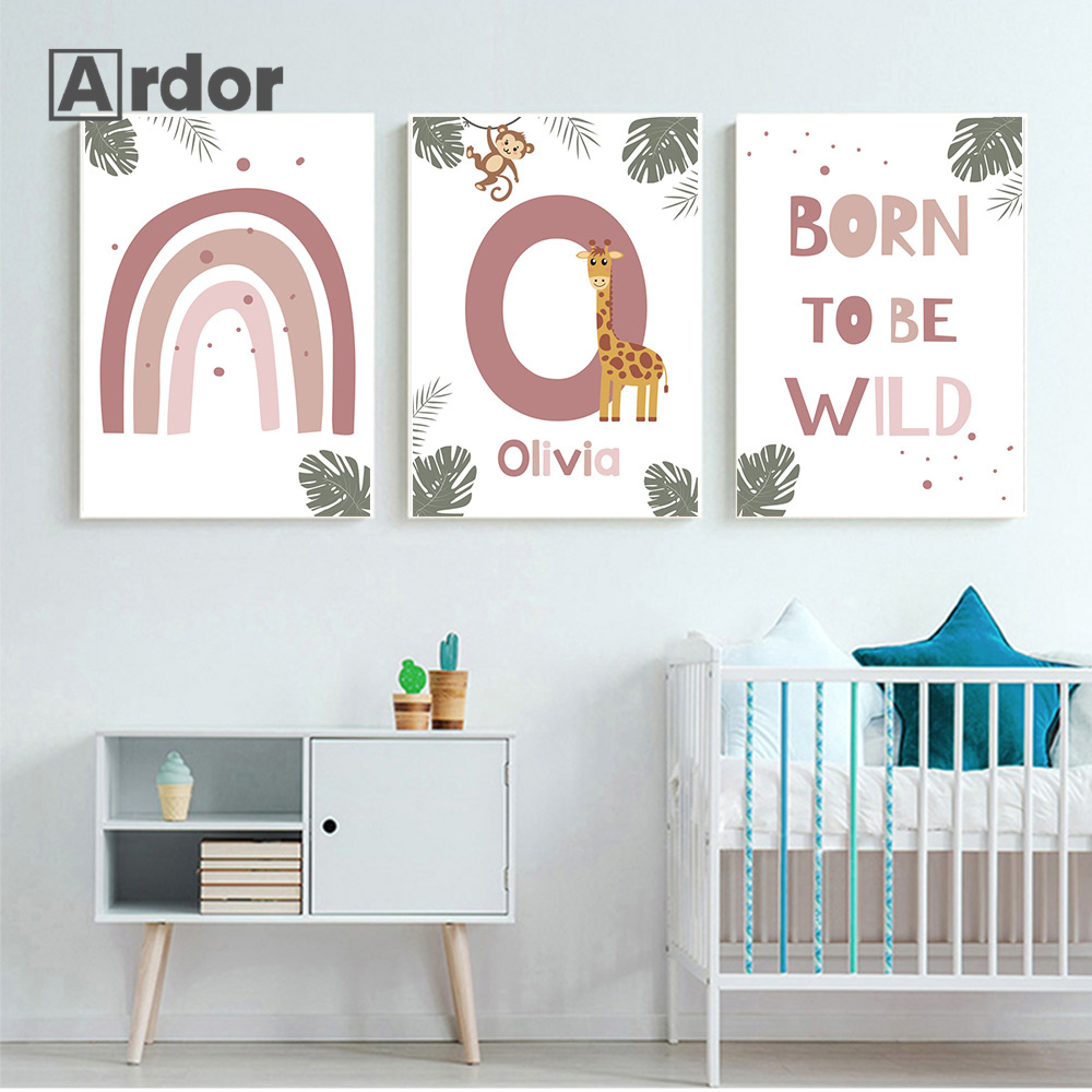 Nordic Jungle Animal Posters C - Baby Nursery Jungle Animals 评论和价格