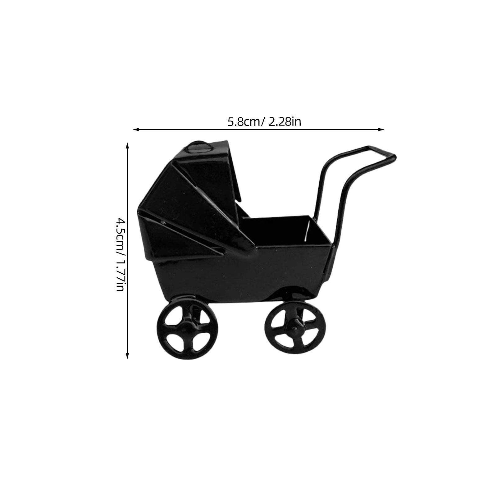 Miniature Iron Baby Pram Strol - Baby Nursery Vintage Decor 评论和价格