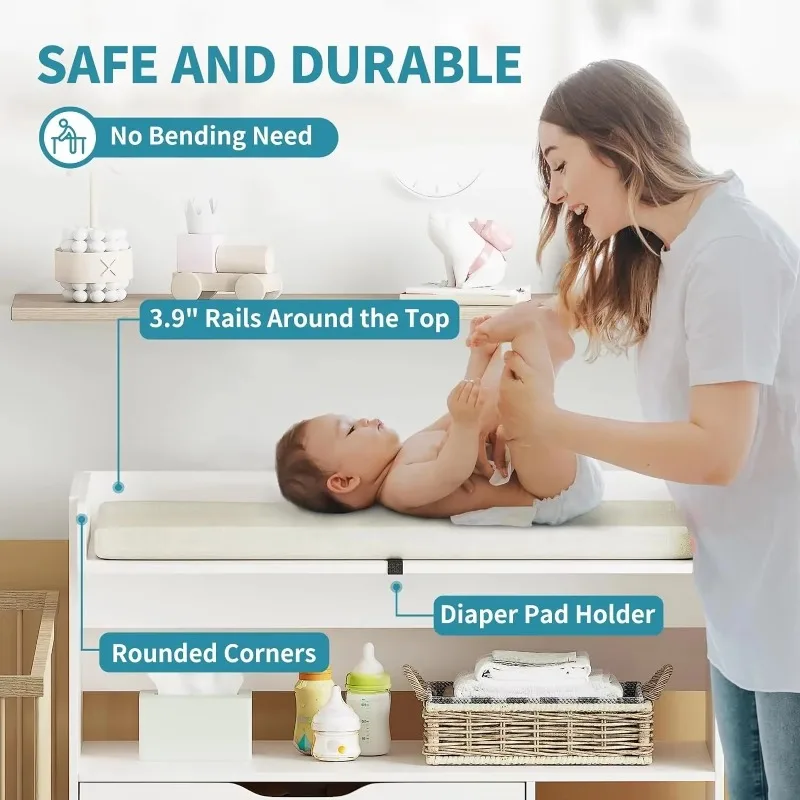 Contemporary minimalist MDF wh - Baby Nursery Drawers 评论和价格
