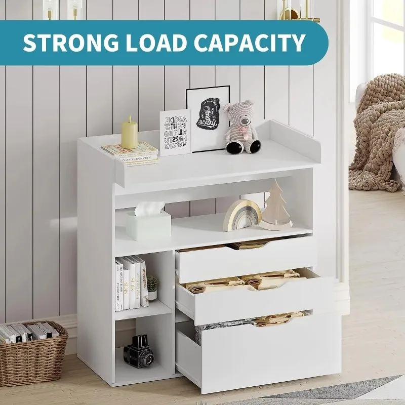 Contemporary minimalist MDF wh - Baby Nursery Drawers 评论和价格