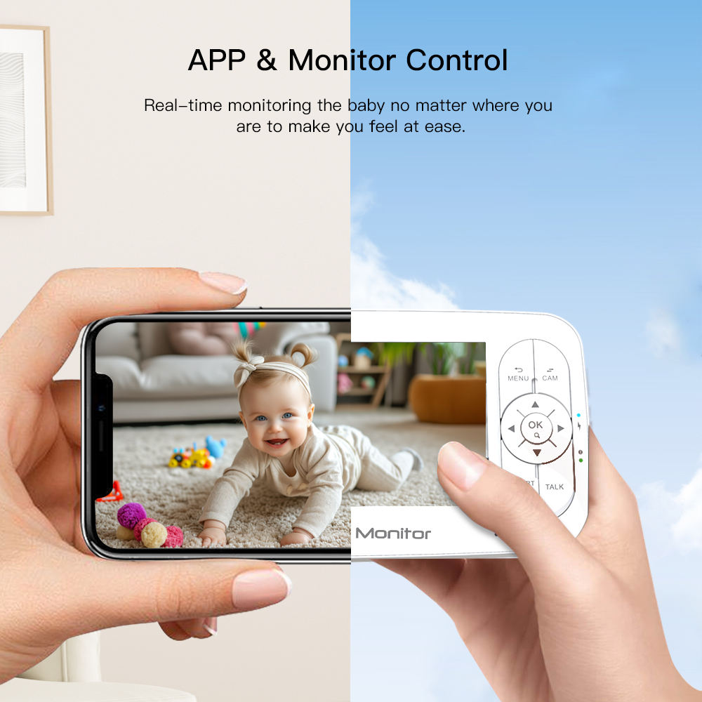 5Inch 2MP 1080P  APP Remote Co - Wearable Baby Monitor 评论和价格