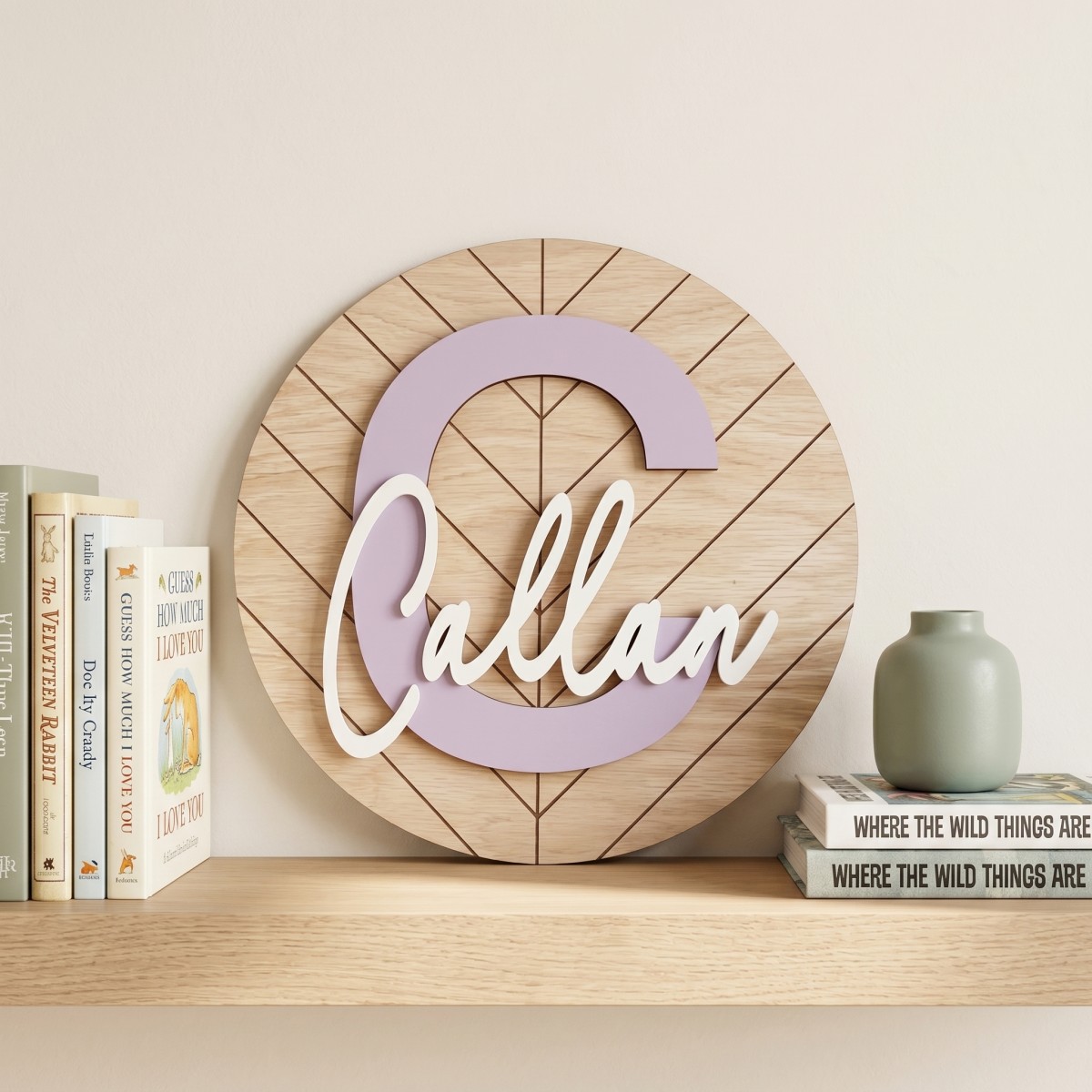 1Pc Custom Round Geometric Woo - Baby Nursery Office 评论和价格