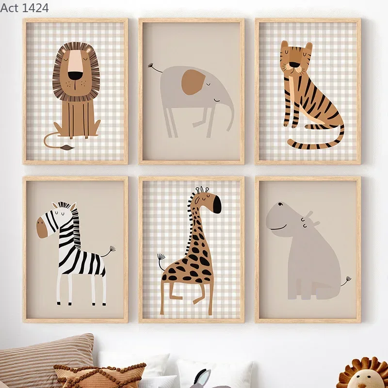 Lion Tiger Elephant Giraffe Ju - Baby Nursery Jungle Animals 评论和价格