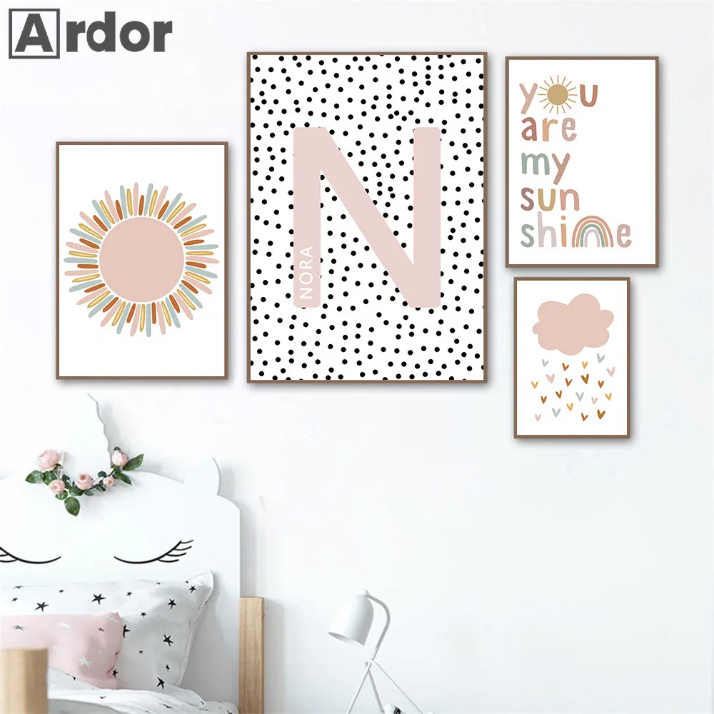 Custom Name Posters Baby Nurse - Baby Nursery You Are My Sunshine 评论和价格