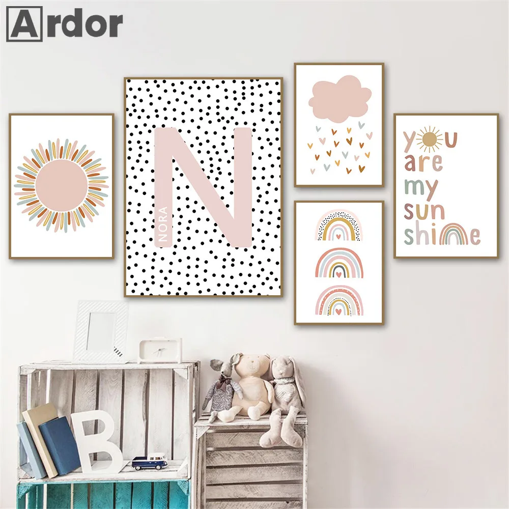 Custom Name Posters Baby Nurse - Baby Nursery You Are My Sunshine 评论和价格