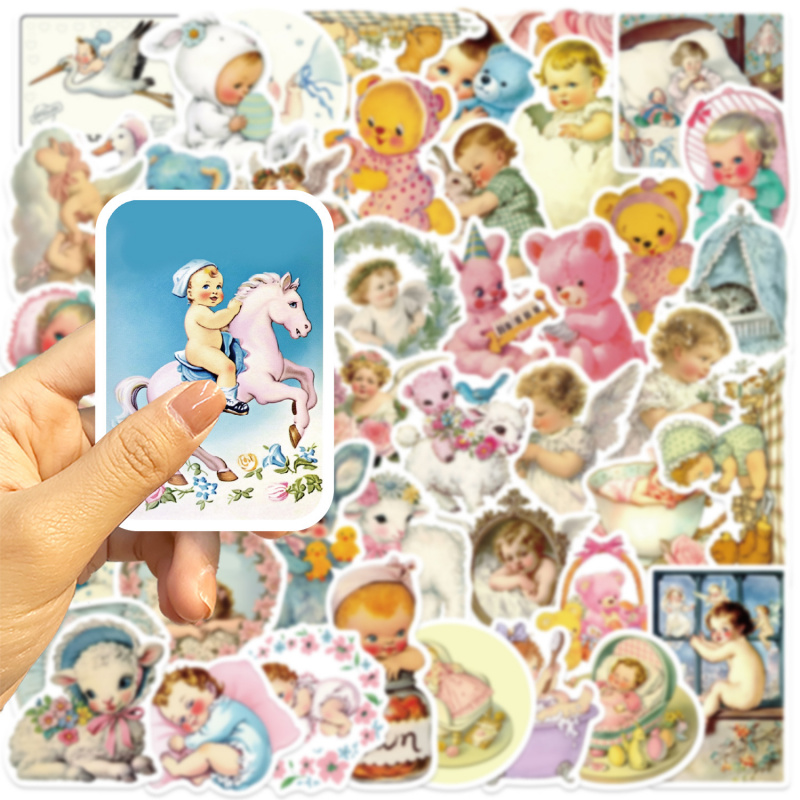 50pcs Vintage Baby Stickers Cu - Baby Nursery Vintage Decor 评论和价格
