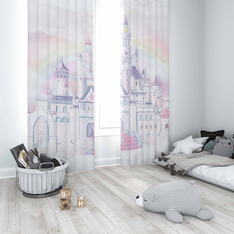 Princess Castle Nursery Curtai - Baby Nursery Curtains 评论和价格