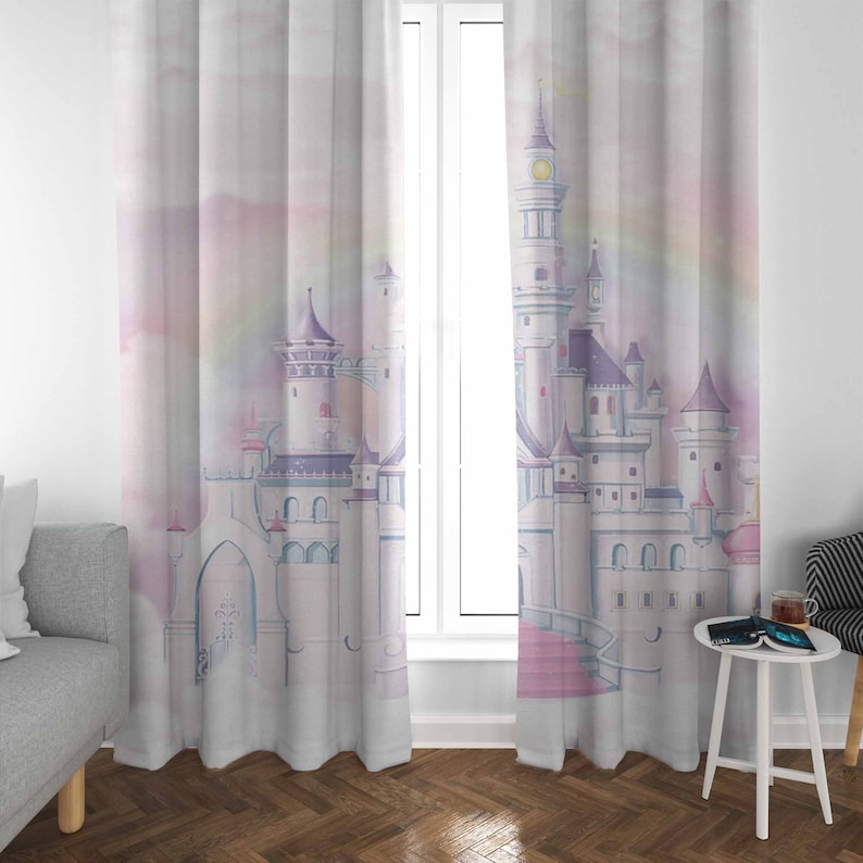 Princess Castle Nursery Curtai - Baby Nursery Curtains 评论和价格