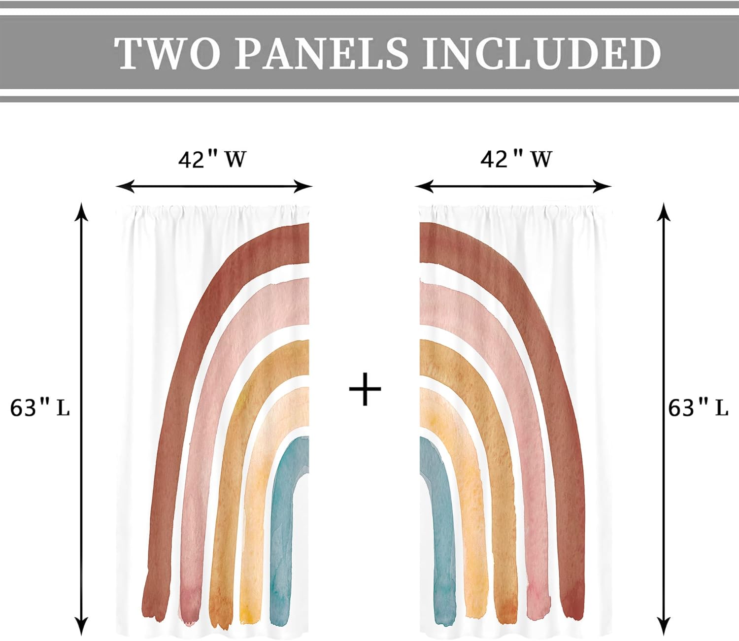 Kids Boho Rainbow Curtains for - Baby Nursery Vintage Decor 评论和价格