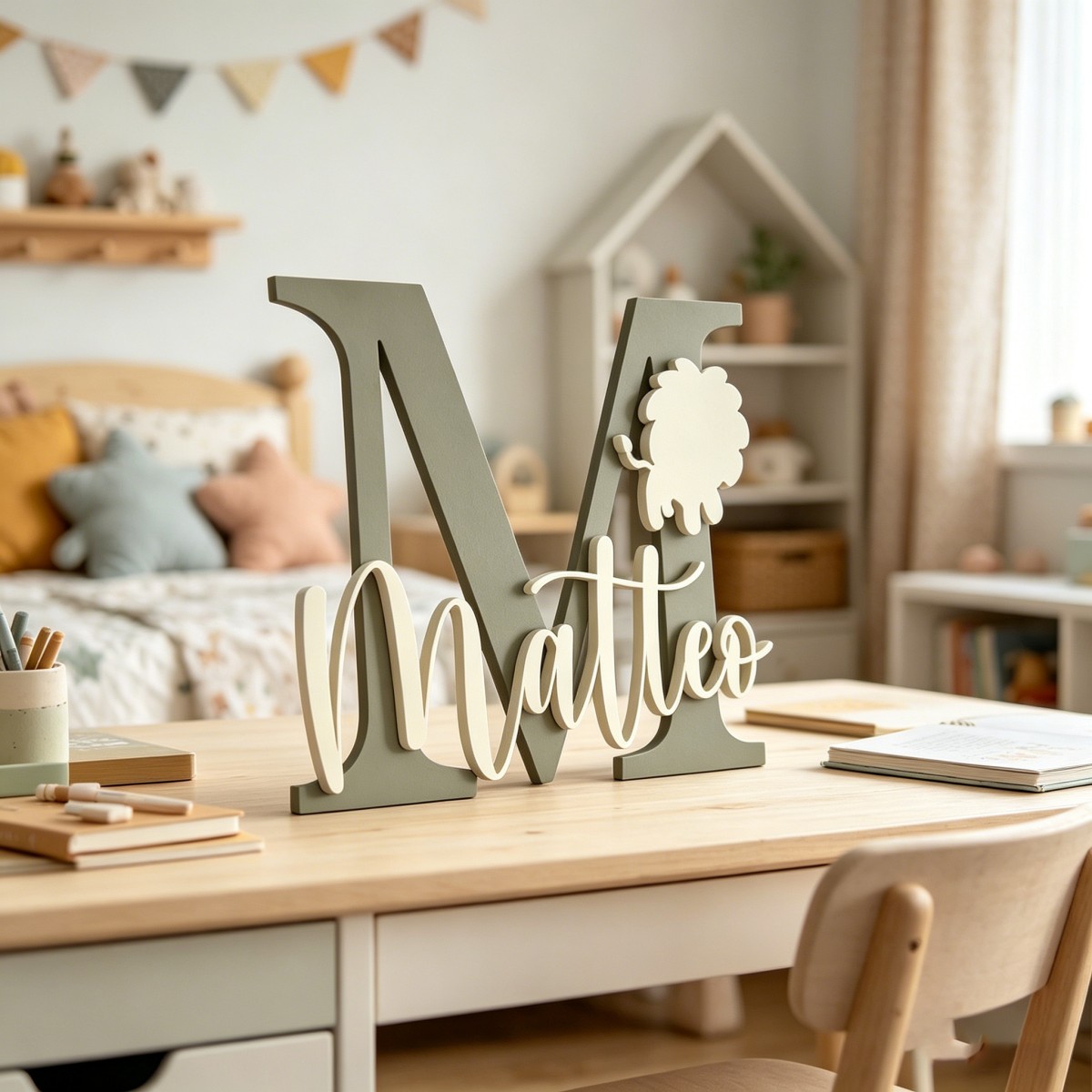 1Pc Custom Lion Name & Initial - Baby Nursery Usa 评论和价格