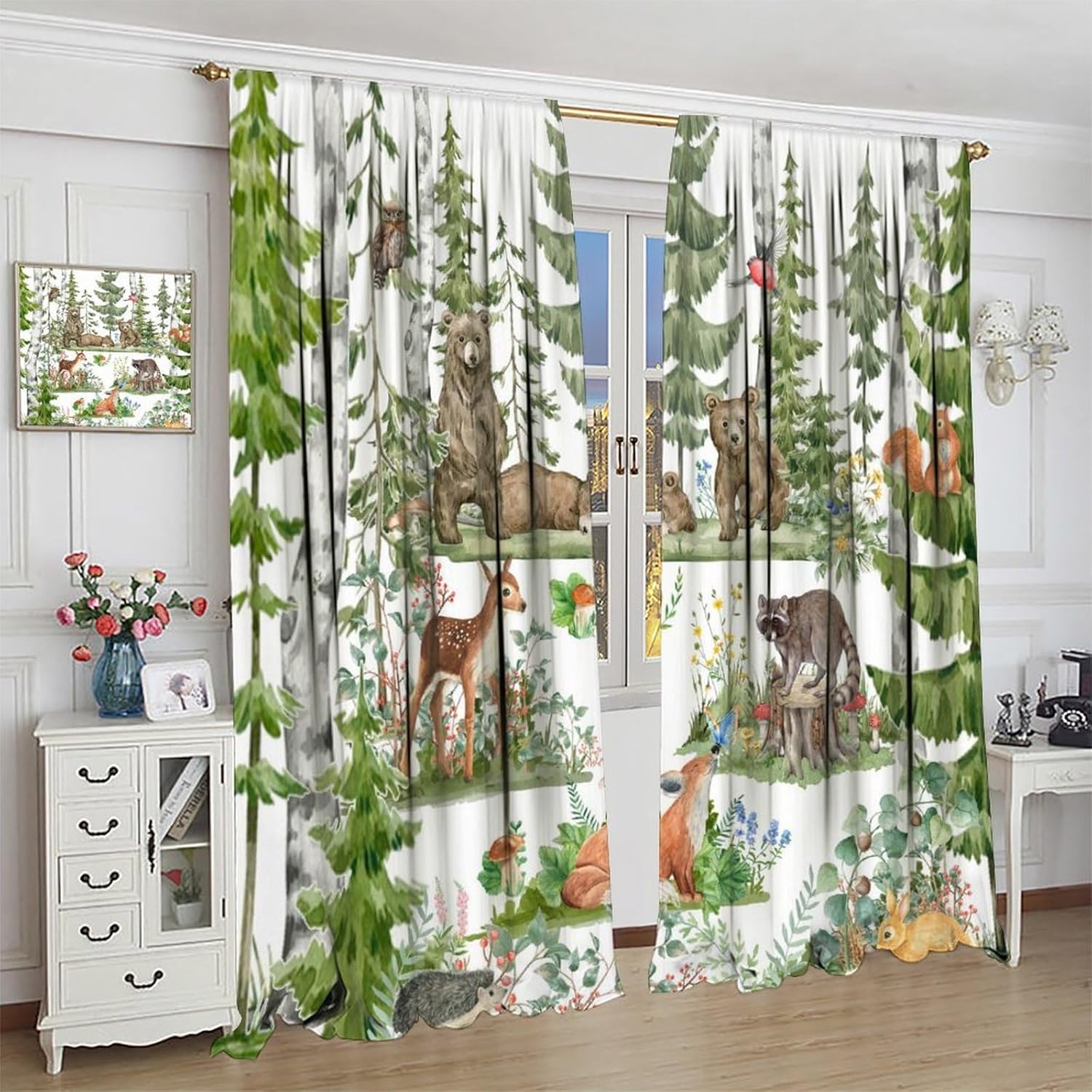 Forest Animal Curtains for Kid - Baby Nursery Curtains 评论和价格