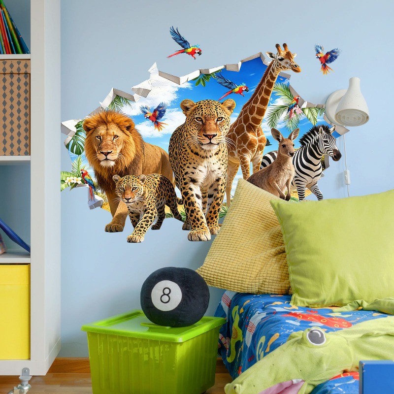 Large Jungle Animal Tropical L - Baby Nursery Jungle Animals 评论和价格