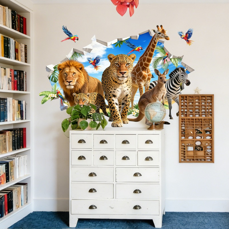 Large Jungle Animal Tropical L - Baby Nursery Jungle Animals 评论和价格