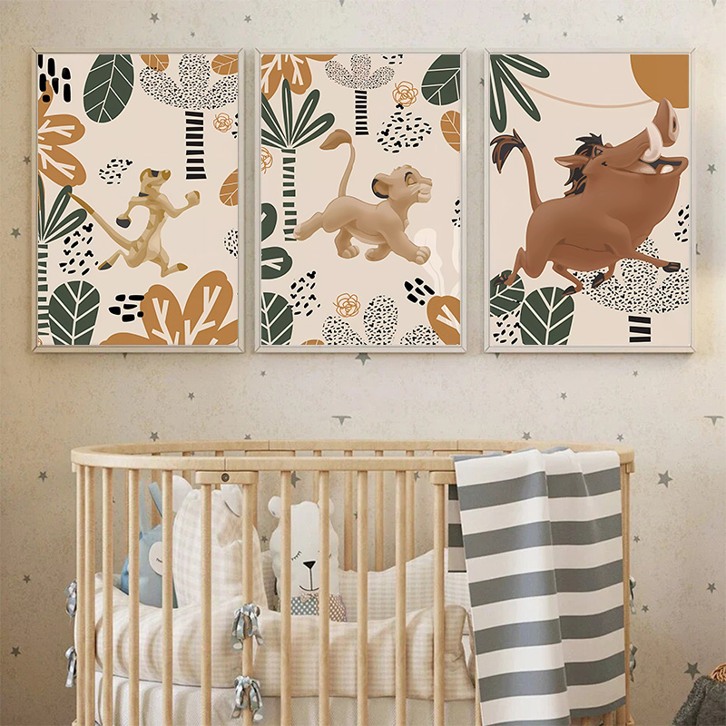 Kid Lion King Boho Posters and - Baby Nursery Images 评论和价格