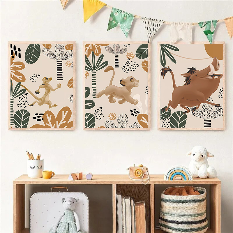 Kid Lion King Boho Posters and - Baby Nursery Images 评论和价格
