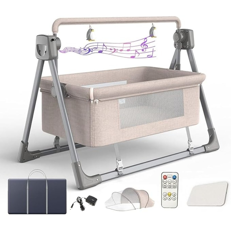 Rocking Bassinet for Baby Auto - Bassinet Bedside Sleeper 评论和价格